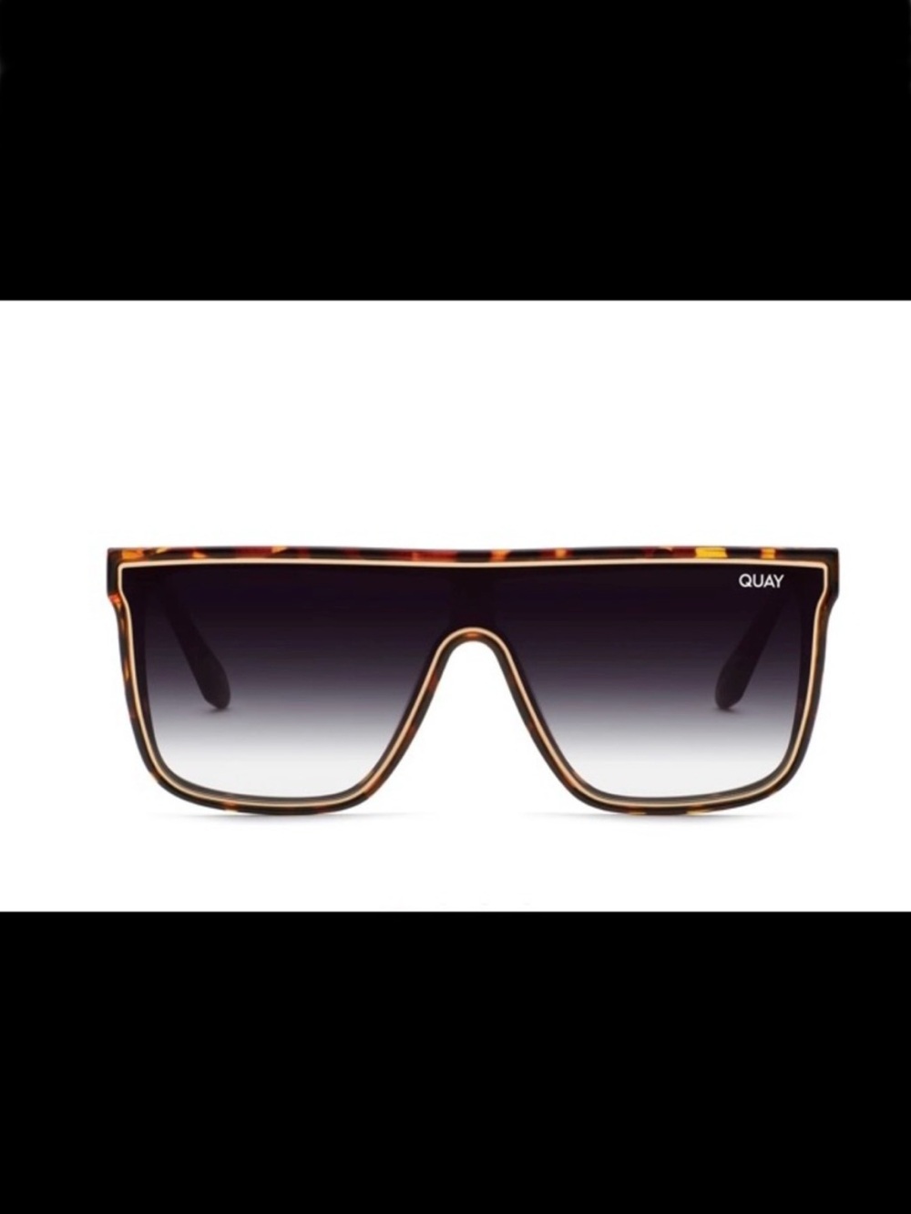 Quay Australia Nightfall aviator sunglasses gold accents dark graded lenses